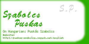 szabolcs puskas business card