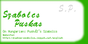 szabolcs puskas business card